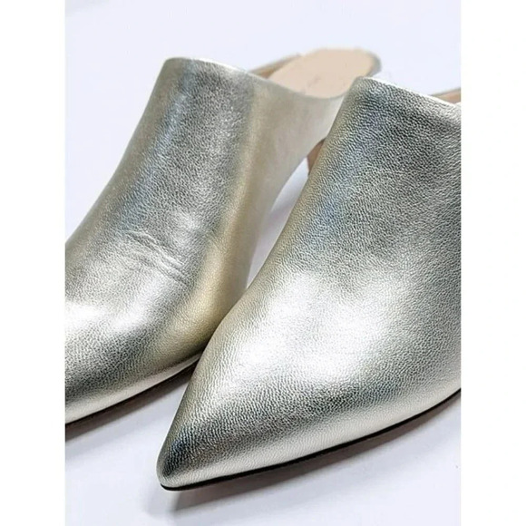 Pour La Victoire Women's Korrine Leather Heel Mules Champagne Size 6.5 MSRP $245 - Picture 3 of 9